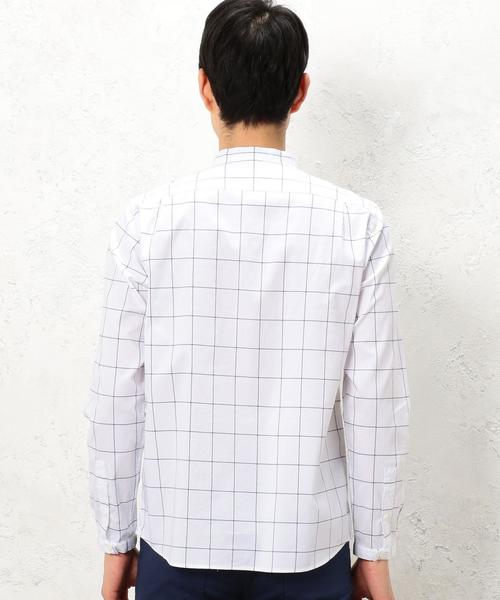 green label relaxing(グリーンレーベルリラクシング)の「KC W/P LOOSE バンドカラー シャツ ◆(シャツ/ブラウス・メンズ・ネイビー/グレー/ホワイト・SMALL/LARGE/MEDIUM)」の4枚目の写真