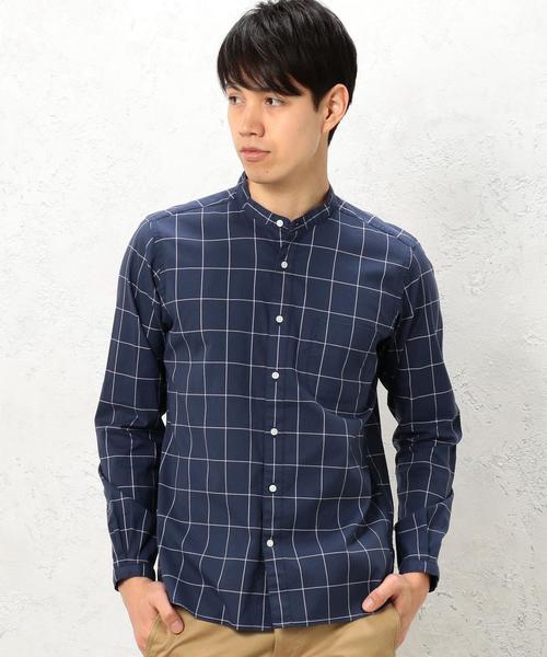 green label relaxing(グリーンレーベルリラクシング)の「KC W/P LOOSE バンドカラー シャツ ◆(シャツ/ブラウス・メンズ・ネイビー/グレー/ホワイト・SMALL/LARGE/MEDIUM)」の8枚目の写真