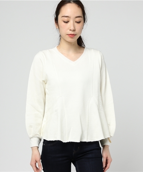 Audition（オーディション）の「M0578 ペプラムシルエットシャギープルオーバー（Tシャツ/カットソー・レディース・オフホワイト/グレー/ブラック・MEDIUM）」の12枚目の写真