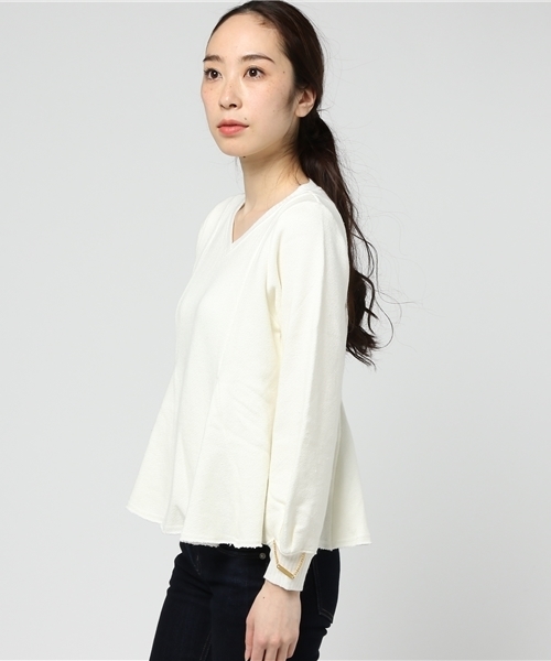 Audition（オーディション）の「M0578 ペプラムシルエットシャギープルオーバー（Tシャツ/カットソー・レディース・オフホワイト/グレー/ブラック・MEDIUM）」の11枚目の写真