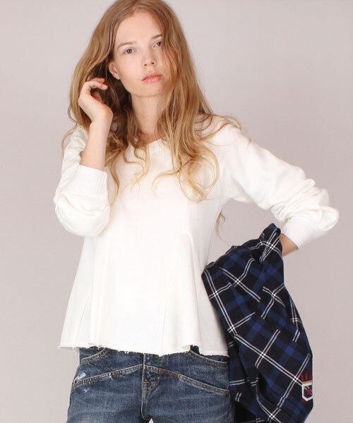 Audition（オーディション）の「M0578 ペプラムシルエットシャギープルオーバー（Tシャツ/カットソー・レディース・オフホワイト/グレー/ブラック・MEDIUM）」の22枚目の写真