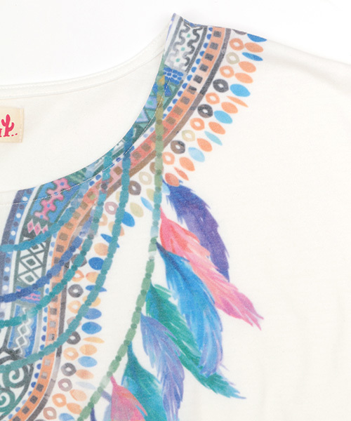 チチカカ(チチカカ)の「アフリカンフェザー Tシャツ(Tシャツ/カットソー・レディース・その他1/グレー/カラフル・FREE)」の15枚目の写真