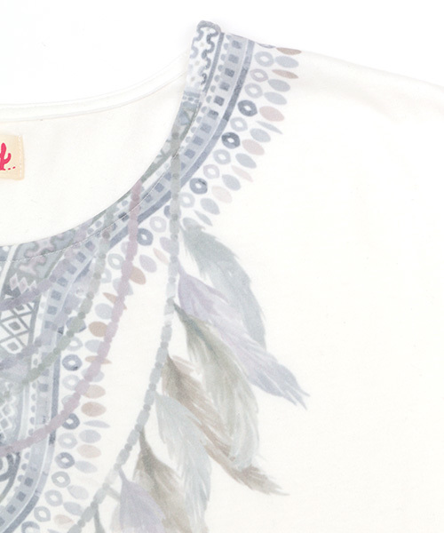 チチカカ(チチカカ)の「アフリカンフェザー Tシャツ(Tシャツ/カットソー・レディース・その他1/グレー/カラフル・FREE)」の16枚目の写真
