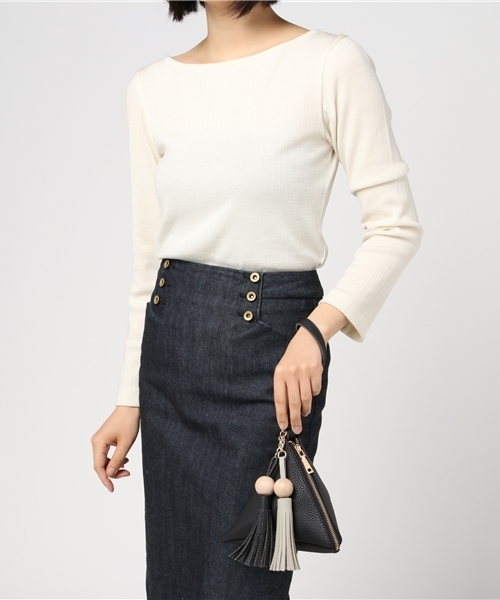 Fun & Daily(ファンアンドデイリー)の「F&D : トライアングル&タッセルバッグ(ハンドバッグ・レディース・ブラック/グレー・FREE)」の6枚目の写真