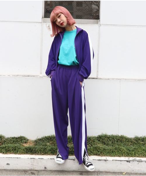 jouetie（ジュエティ）の「emmaコラボ ラインパンツ（その他パンツ・レディース・ピンク/グリーン/パープル/ブラック・MEDIUM）」の4枚目の写真