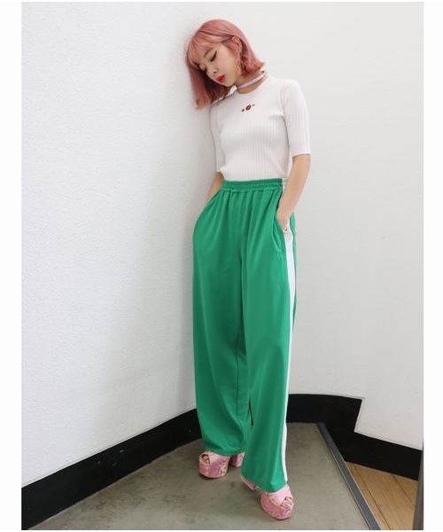 jouetie（ジュエティ）の「emmaコラボ ラインパンツ（その他パンツ・レディース・ピンク/グリーン/パープル/ブラック・MEDIUM）」の16枚目の写真