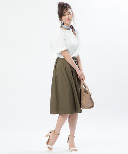 Rouge vif(ルージュヴィフ)の「リボン付きフレアスカート(スカート・レディース・ブルー/カーキ/ブラック/レッド・36/38)」の11枚目の写真