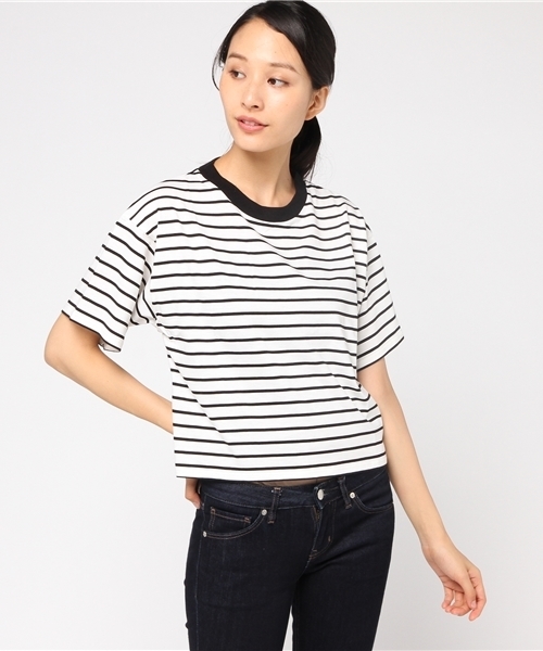 WEGO（ウィゴー）の「WEGO/SILKCOTTONハイネック5分袖カットソー（Tシャツ/カットソー・レディース・ブラック/カーキ/ターコイズブルー/マスタード/ワイン/ホワイト系その他5/ブラウン・LARGE/MEDIUM）」の20枚目の写真