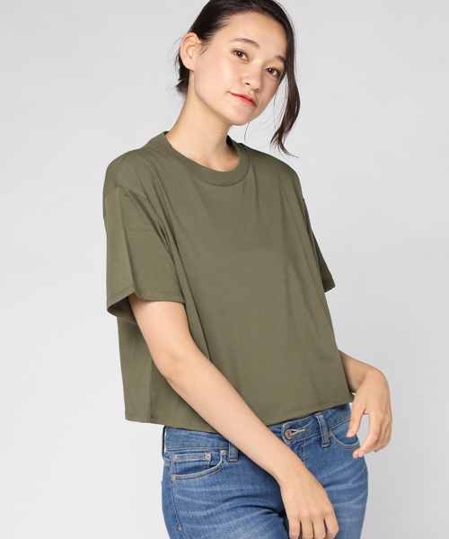 WEGO（ウィゴー）の「WEGO/SILKCOTTONハイネック5分袖カットソー（Tシャツ/カットソー・レディース・ブラック/カーキ/ターコイズブルー/マスタード/ワイン/ホワイト系その他5/ブラウン・LARGE/MEDIUM）」の18枚目の写真