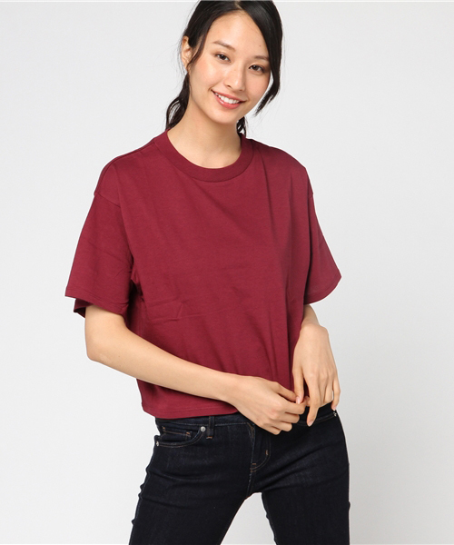 WEGO（ウィゴー）の「WEGO/SILKCOTTONハイネック5分袖カットソー（Tシャツ/カットソー・レディース・ブラック/カーキ/ターコイズブルー/マスタード/ワイン/ホワイト系その他5/ブラウン・LARGE/MEDIUM）」の15枚目の写真