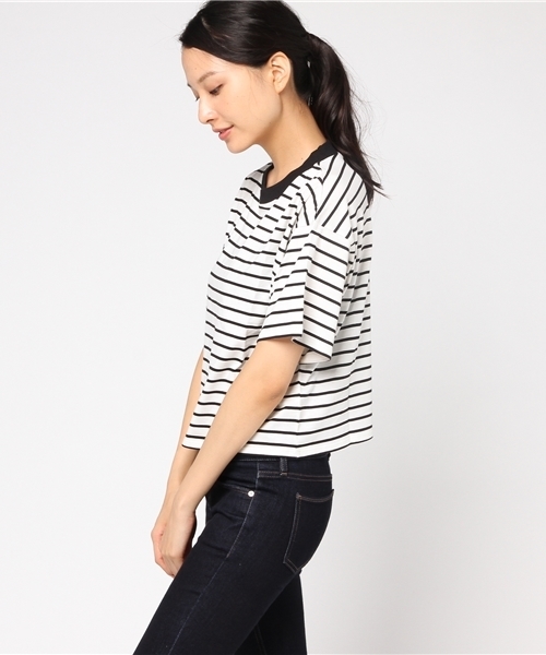 WEGO（ウィゴー）の「WEGO/SILKCOTTONハイネック5分袖カットソー（Tシャツ/カットソー・レディース・ブラック/カーキ/ターコイズブルー/マスタード/ワイン/ホワイト系その他5/ブラウン・LARGE/MEDIUM）」の9枚目の写真