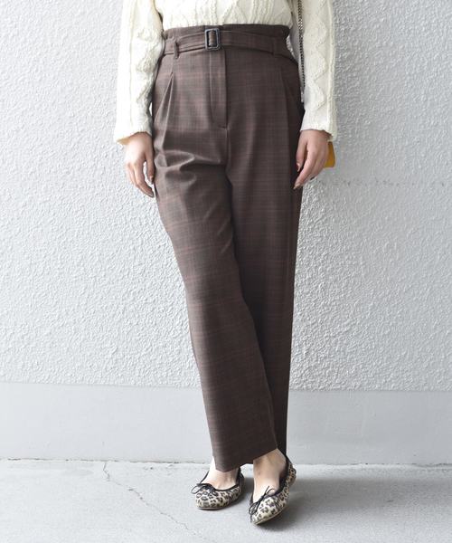 liflattie ships(リフラティ シップス)の「liflattie ships: グレンチェック ベルト パンツ ◇◇(その他パンツ・レディース・ブラウン/ブラック・LARGE/MEDIUM/SMALL)」の5枚目の写真