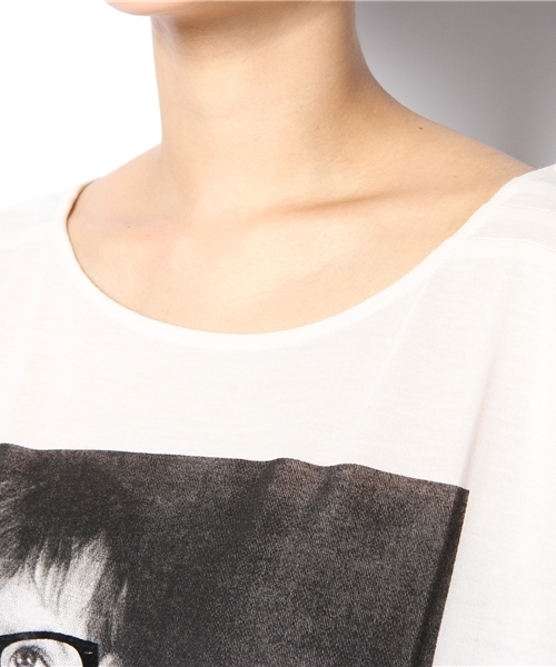 one after another NICE CLAUP（ワンアフターアナザーナイスクラップ）の「めがねBOY　Ｔ（Tシャツ/カットソー・レディース・クリーム/オフホワイト/ブラック・FREE）」の6枚目の写真