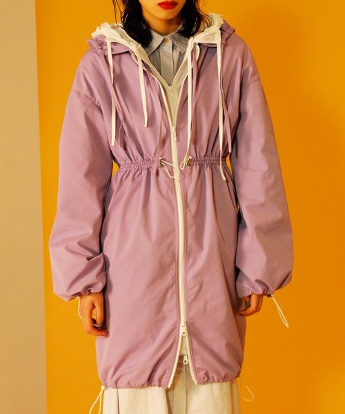 CRY.（クライ）の「The PLASTICS/color　レイヤードフーディードレス/カラー（ワンピース・レディース・パープル・38）」の4枚目の写真