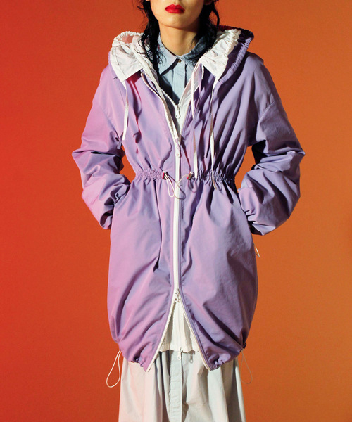 CRY.（クライ）の「The PLASTICS/color　レイヤードフーディードレス/カラー（ワンピース・レディース・パープル・38）」の6枚目の写真