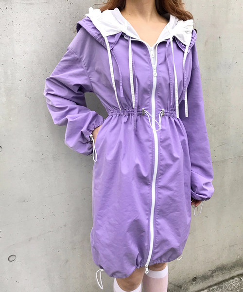 CRY.（クライ）の「The PLASTICS/color　レイヤードフーディードレス/カラー（ワンピース・レディース・パープル・38）」の17枚目の写真