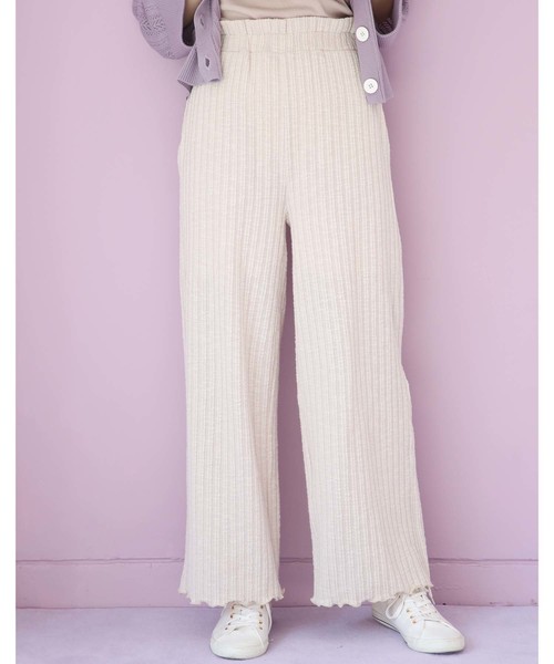 one after another NICE CLAUP（ワンアフターアナザーナイスクラップ）の「使いやすいテレコパンツ（その他パンツ・レディース・ブラック/グレー/アイボリー/レッド・FREE）」の2枚目の写真