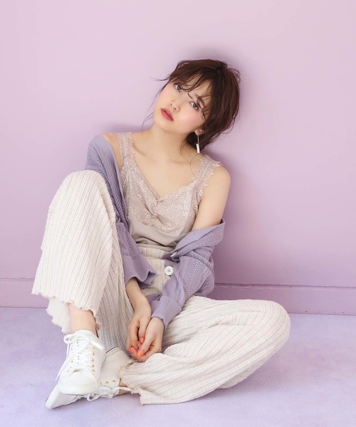 one after another NICE CLAUP（ワンアフターアナザーナイスクラップ）の「使いやすいテレコパンツ（その他パンツ・レディース・ブラック/グレー/アイボリー/レッド・FREE）」の8枚目の写真