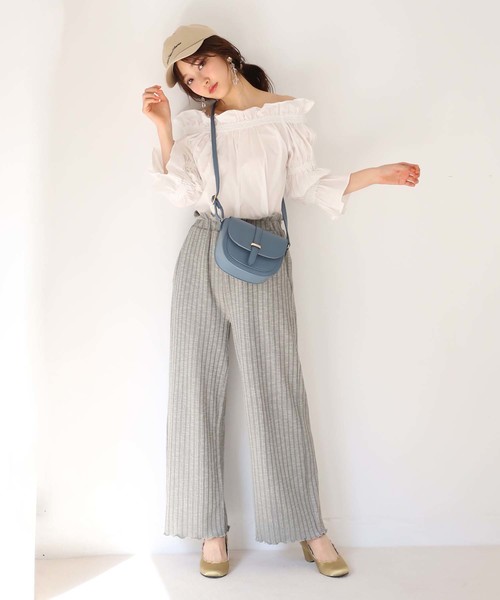 one after another NICE CLAUP（ワンアフターアナザーナイスクラップ）の「使いやすいテレコパンツ（その他パンツ・レディース・ブラック/グレー/アイボリー/レッド・FREE）」の16枚目の写真