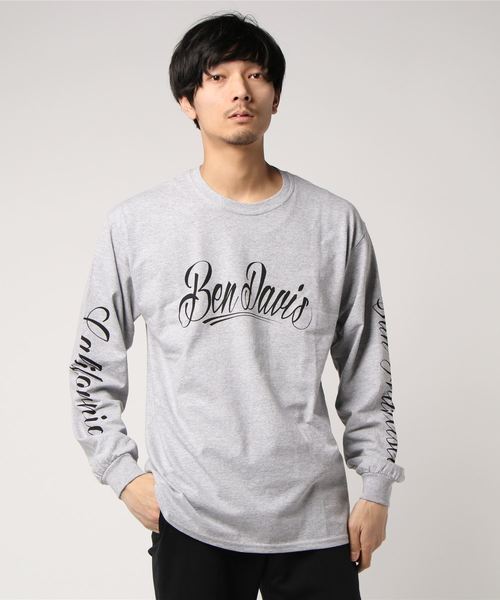 BEN DAVIS ORIGINALS（ベンデイビスオリジナルス）の「BEN DAVIS PRINT LONG TEE（Tシャツ/カットソー・メンズ・ホワイト×ピンク/ホワイト×ブラック/ヘザーグレー/ブラック・XX-LARGE/MEDIUM/LARGE/X-LARGE）」の4枚目の写真