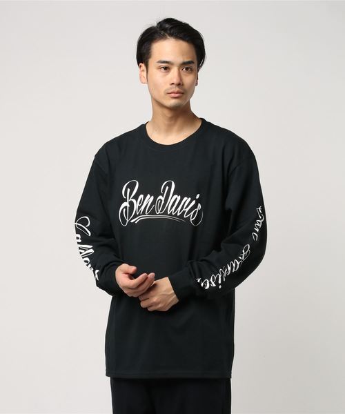 BEN DAVIS ORIGINALS（ベンデイビスオリジナルス）の「BEN DAVIS PRINT LONG TEE（Tシャツ/カットソー・メンズ・ホワイト×ピンク/ホワイト×ブラック/ヘザーグレー/ブラック・XX-LARGE/MEDIUM/LARGE/X-LARGE）」の3枚目の写真