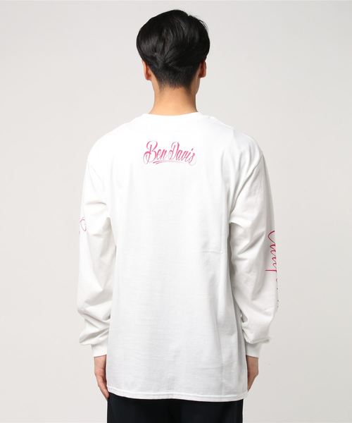 BEN DAVIS ORIGINALS（ベンデイビスオリジナルス）の「BEN DAVIS PRINT LONG TEE（Tシャツ/カットソー・メンズ・ホワイト×ピンク/ホワイト×ブラック/ヘザーグレー/ブラック・XX-LARGE/MEDIUM/LARGE/X-LARGE）」の5枚目の写真
