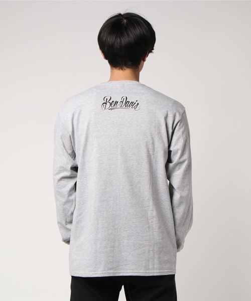 BEN DAVIS ORIGINALS（ベンデイビスオリジナルス）の「BEN DAVIS PRINT LONG TEE（Tシャツ/カットソー・メンズ・ホワイト×ピンク/ホワイト×ブラック/ヘザーグレー/ブラック・XX-LARGE/MEDIUM/LARGE/X-LARGE）」の6枚目の写真