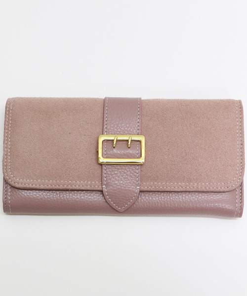 florist(フローリスト)の「【牛革】アンティークレトロベルトフラップ異素材長財布(財布・レディース・ブラック/パープル/ピンク/グリーン/キャメル・FREE)」の5枚目の写真