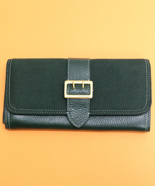 florist(フローリスト)の「【牛革】アンティークレトロベルトフラップ異素材長財布(財布・レディース・ブラック/パープル/ピンク/グリーン/キャメル・FREE)」の10枚目の写真