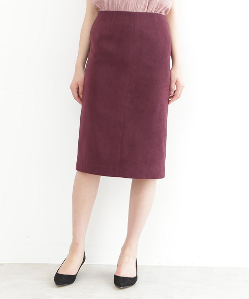 N.（N. Natural Beauty Basic）（エヌエヌナチュラルビューティーベーシック）の「◆ピーチスウェードタイトスカート（スカート・レディース・ベージュ/カーキ/イエロー/ワイン・SMALL/MEDIUM）」の17枚目の写真