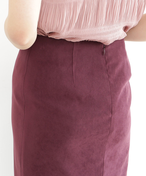 N.（N. Natural Beauty Basic）（エヌエヌナチュラルビューティーベーシック）の「◆ピーチスウェードタイトスカート（スカート・レディース・ベージュ/カーキ/イエロー/ワイン・SMALL/MEDIUM）」の21枚目の写真