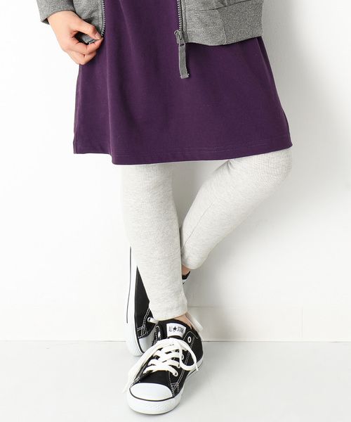 devirock(デビロック)の「ベーシック無地リブレギンス スパッツ(レギンス/スパッツ・キッズ・ヘザーチャコール/杢グレー/ネイビー/モカ/ブラック/ワイン/アイボリー/ベージュ/オートミール/キャメル・100cm/110cm/120cm/130cm/140cm/150cm/160cm)」の8枚目の写真