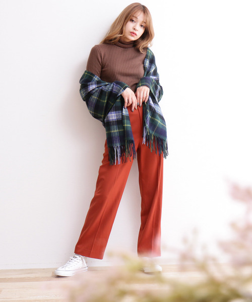 N.(N. Natural Beauty Basic)(エヌエヌナチュラルビューティーベーシック)の「ソフトウールチェックストール(ストール/ショール・レディース・グレー系その他/グリーン系その他/パープル系その他・フリ-)」の5枚目の写真