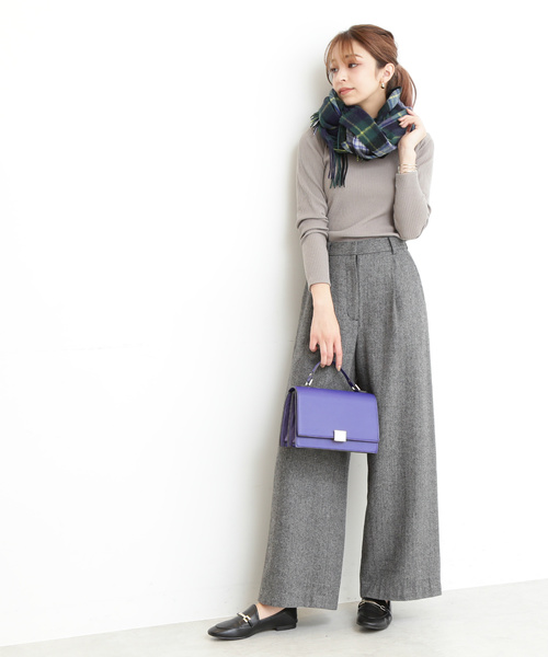 N.(N. Natural Beauty Basic)(エヌエヌナチュラルビューティーベーシック)の「ソフトウールチェックストール(ストール/ショール・レディース・グレー系その他/グリーン系その他/パープル系その他・フリ-)」の15枚目の写真