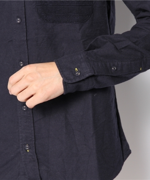 WEGO(ウィゴー)の「WEGO/ニットポケットネルシャツ(シャツ/ブラウス・メンズ・グレー/ダークグリーン/ネイビー/マスタード/ワイン・MEDIUM/LARGE)」の10枚目の写真