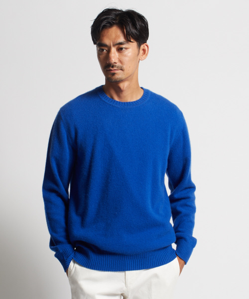 DESIGNWORKS（デザインワークス）の「カシミヤクルーネックニット（ニット/セーター・メンズ・ピンク/ブルー/ダークネイビー/アイボリー・S/M/L）」の3枚目の写真