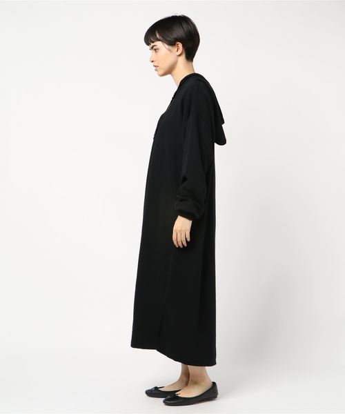 WEGO（ウィゴー）の「WEGO/Vネックパーカーワンピース（ワンピース・レディース・杢グレー/ピンク/ブラック・FREE）」の4枚目の写真