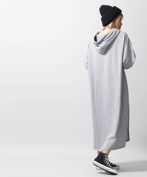 WEGO（ウィゴー）の「WEGO/Vネックパーカーワンピース（ワンピース・レディース・杢グレー/ピンク/ブラック・FREE）」の9枚目の写真