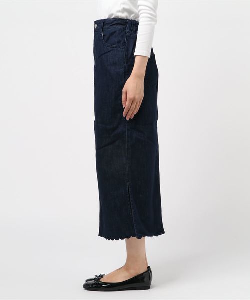 flower（フラワー）の「リトルスカラップスカート（スカート・レディース・アイボリー/ネイビー・FREE）」の4枚目の写真