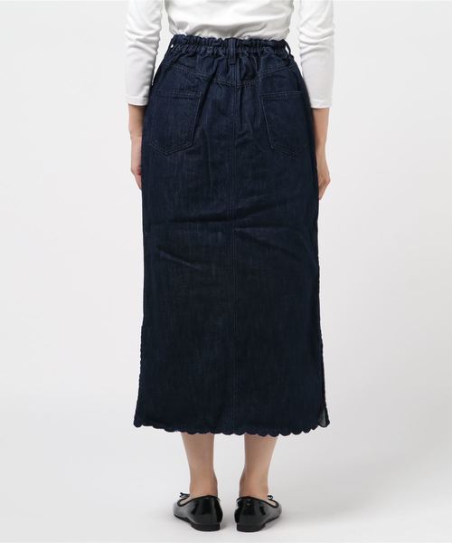 flower（フラワー）の「リトルスカラップスカート（スカート・レディース・アイボリー/ネイビー・FREE）」の3枚目の写真