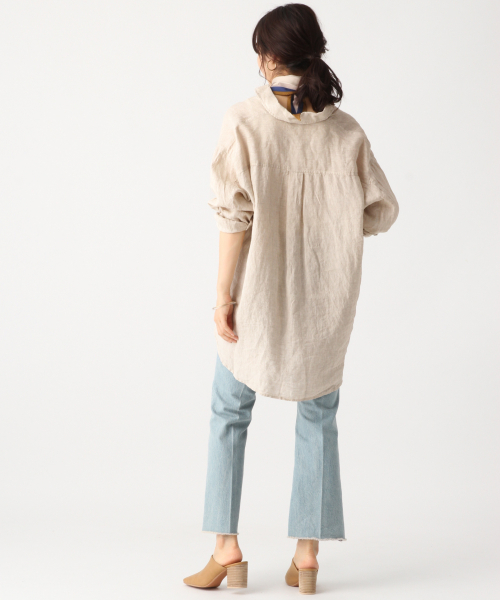 A part by（アパートバイ）の「リネンオーバーシャツＬＳ　833094（シャツ/ブラウス・レディース・カーキ/キナリ/ブラウン系その他/ブルー系その他・FREE）」の9枚目の写真