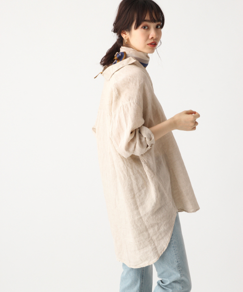 A part by（アパートバイ）の「リネンオーバーシャツＬＳ　833094（シャツ/ブラウス・レディース・カーキ/キナリ/ブラウン系その他/ブルー系その他・FREE）」の17枚目の写真