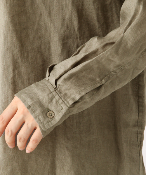 A part by（アパートバイ）の「リネンオーバーシャツＬＳ　833094（シャツ/ブラウス・レディース・カーキ/キナリ/ブラウン系その他/ブルー系その他・FREE）」の10枚目の写真