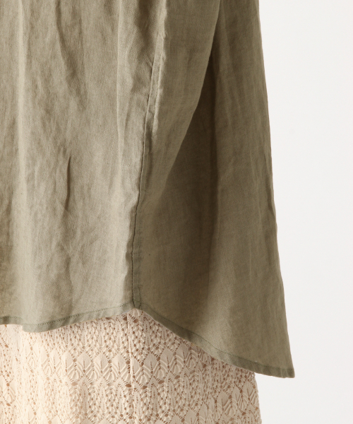 A part by（アパートバイ）の「リネンオーバーシャツＬＳ　833094（シャツ/ブラウス・レディース・カーキ/キナリ/ブラウン系その他/ブルー系その他・FREE）」の14枚目の写真