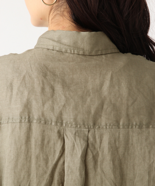 A part by（アパートバイ）の「リネンオーバーシャツＬＳ　833094（シャツ/ブラウス・レディース・カーキ/キナリ/ブラウン系その他/ブルー系その他・FREE）」の16枚目の写真