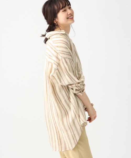 A part by（アパートバイ）の「リネンオーバーシャツＬＳ　833094（シャツ/ブラウス・レディース・カーキ/キナリ/ブラウン系その他/ブルー系その他・FREE）」の21枚目の写真