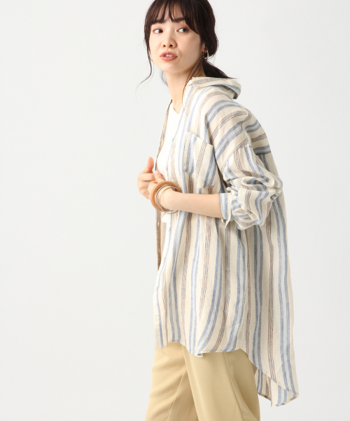 A part by（アパートバイ）の「リネンオーバーシャツＬＳ　833094（シャツ/ブラウス・レディース・カーキ/キナリ/ブラウン系その他/ブルー系その他・FREE）」の22枚目の写真