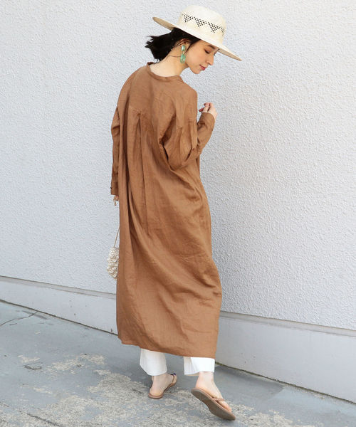 SHIPS（シップス）の「サフィランリネンスキッパーワンピース 