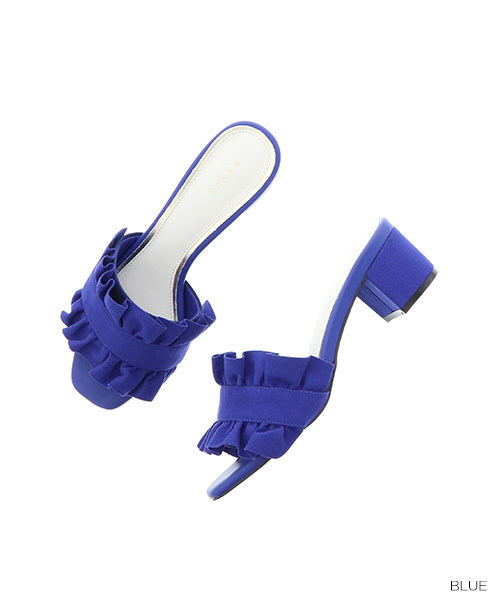 RANDA（ランダ）の「フリルミュールサンダル（サンダル・レディース・ブラック/パープル/グレー/ブルー・LL/S/M/L）」の5枚目の写真