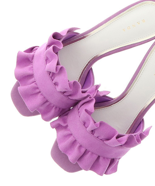 RANDA（ランダ）の「フリルミュールサンダル（サンダル・レディース・ブラック/パープル/グレー/ブルー・LL/S/M/L）」の6枚目の写真
